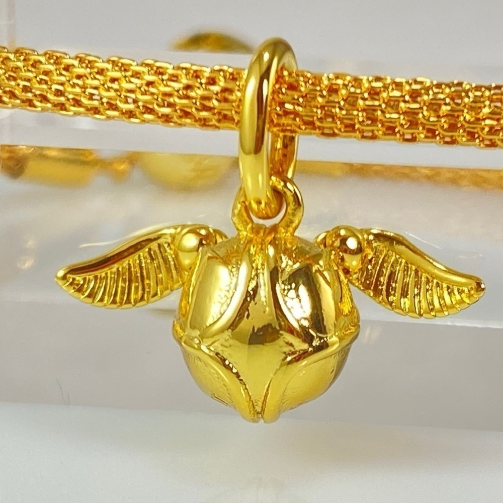 Gold Plated Sterling Silver Harry Potter Golden Snitch Pendant Charm